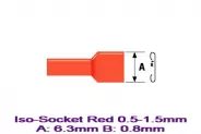   Iso-Socket Red 0.5-1.5mm A:6.3 B:0.8mm .10