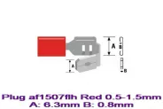    Plug af1507flh Red 0.5-1.5 A:6.3 B:0.8mm .10
