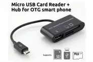  USB micro OTG HUB 10cm Black (Cable USB HUB to micro-B)