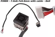  DC Power Jack PJ095 7.5x0.7x5.0mm w/cable 28 (Dell)