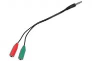  Cable Adapter [3.5mm JACK(M) 4pin to 2x3.5mm JACK(F) 3pin 0.2m]