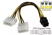  Cable 2x 4Pin Molex (M) to 6Pin PCI-E (M) 15cm (Power to VGA)