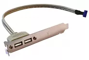  Cable Bracket 2 Port USB2.0 A Female to 10 Pin IDC Header