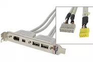  Cable Bracket 2 Port USB2.0 A + 2 Port 1394 to 10 + 16 Pin IDC Header