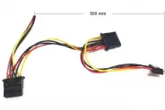  Cable 2 x 4Pin Molex (M) + FDD Connector 50cm (ATX PSU Connector)