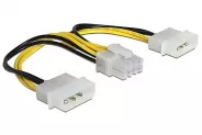  Cable 2x 4Pin Molex (M) to 8Pin PCI-E (M) 15cm (Power to VGA)