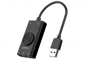 Adapter USB Sound card 2 headphones mic. volume (Orico SC2-BK-PRO)