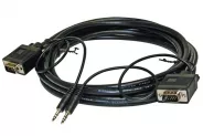  VGA Cable Audio with 3.5mm Black [DB15(M) JACK(M) 1.8m] PVC