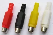  Cable Audio Video Connector [RCA(F) Socket Red Plastic]