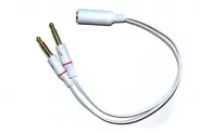  Cable Adapter [2x3.5mm JACK(M) 3pin to 3.5mm JACK(F) 4pin 0.2m]