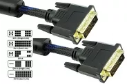  DVI Cable Full HD Black/Blue [DVI-D to DVI-D 24+1 1.5m] Braid