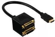  HDMI to 2 x DVI Cable Splitter Black [HDMI/M to 2 x DVI/F]