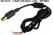   DC CORD 7.5x0.7x5.0mm 3-pin 1.2m (HP DELL)
