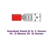 �������� ������� ������ Socket Red 0.5-1.5mm A:2.8mm B:0.5mm ��.10��