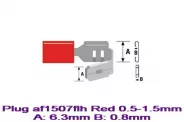 �������� ������� ������ Plug af1507flh Red 0.5-1.5 A:6.3 B:0.8mm ��.10��
