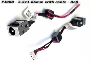  DC Power Jack PJ088 5.5x1.65mm w/cable 8 (Dell)