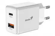 ������� Fast Charger 220V 20W USB-A USB-C PD3.0 QC3.0 (Genius-PD-20AC)