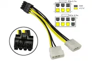 ����� Cable 2x 4Pin Molex (M) to 8Pin PCI-E (M) 15cm (Power to VGA)