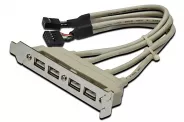  Cable Bracket 4 Port USB2.0 A Female to 10 Pin IDC Header