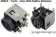  DC Power Jack PJ021 4-pins (Acer Dell Fujitsu Gateway)