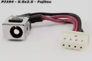  DC Power Jack PJ104 5.5x2.5mm w/cable 4.5cm (Fujitsu LifeBook)