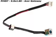  DC Power Jack PJ457 5.5x1.65mm w/cable 19 (Acer Gateway)