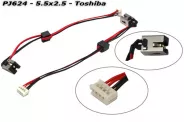  DC Power Jack PJ624 5.5x2.5mm w/cable 16 (Toshiba Satellite)