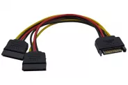 ����� Cable SATA Male to 2x SATA Female Splitter 15cm (VCom SATA Power)