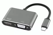 ������ USB Type-C to HDMI 2�1 HDMI+VGA 4K 30Hz 3D [noBrand HDMI+VGA]