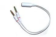  Cable Adapter [2x3.5mm JACK(M) 3pin to 3.5mm JACK(F) 4pin 0.2m]