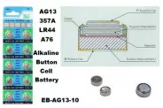  1.55V AG13 battery (357A, 303, A76, LR44, 541, S15) - .10  1